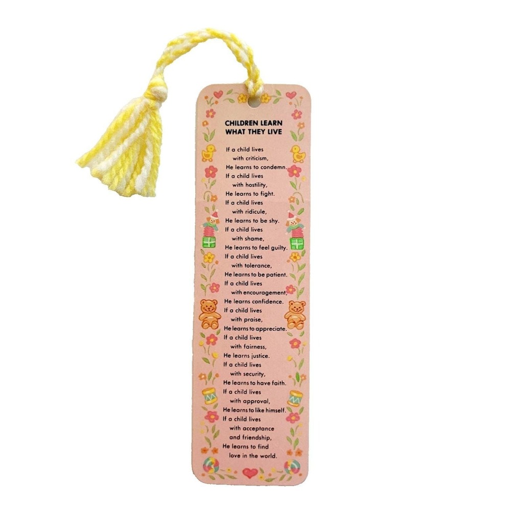 Vintage Russ Parenting Inspiration Bookmark 80s/90s Children Learn Live, # 13496